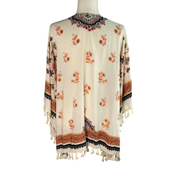 Altar'd State Colorful Medallion Print Tassell Hem Kimono Wrap Size S/M - Picture 7 of 10